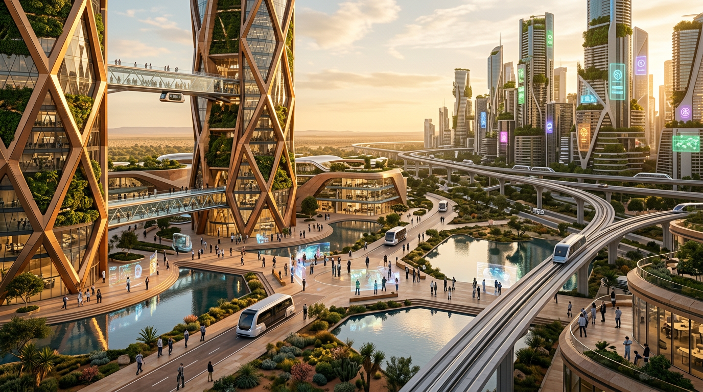 Kalahari Diamond City — Reflective wetland district