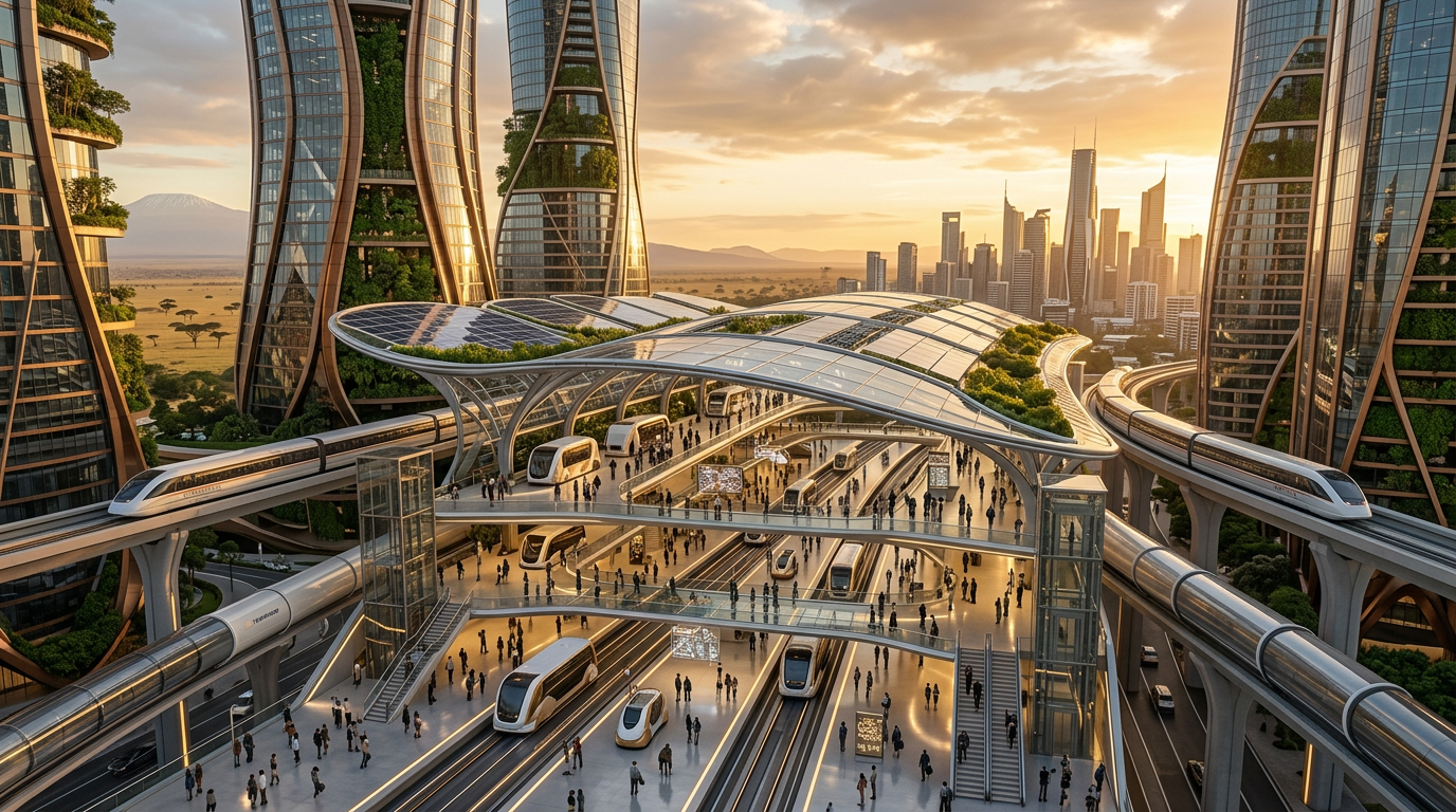 Nairobi Continental Capital — Innovation atrium beneath native acacia canopies
