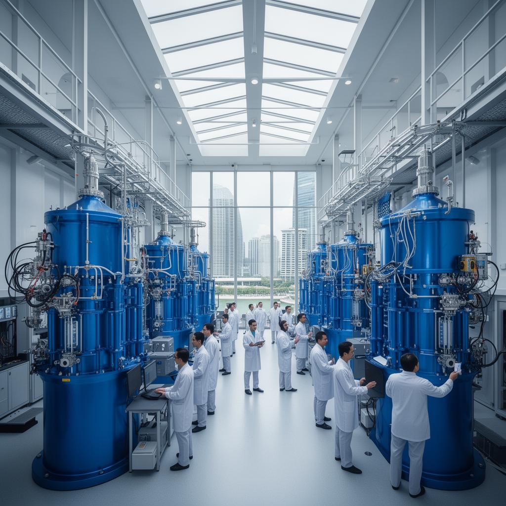 Equator Sovereign City — Cryogenic research hall inside the innovation quarter
