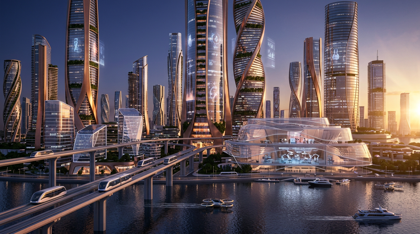 Unity Global City — Blue-and-white energy manufacturing complex