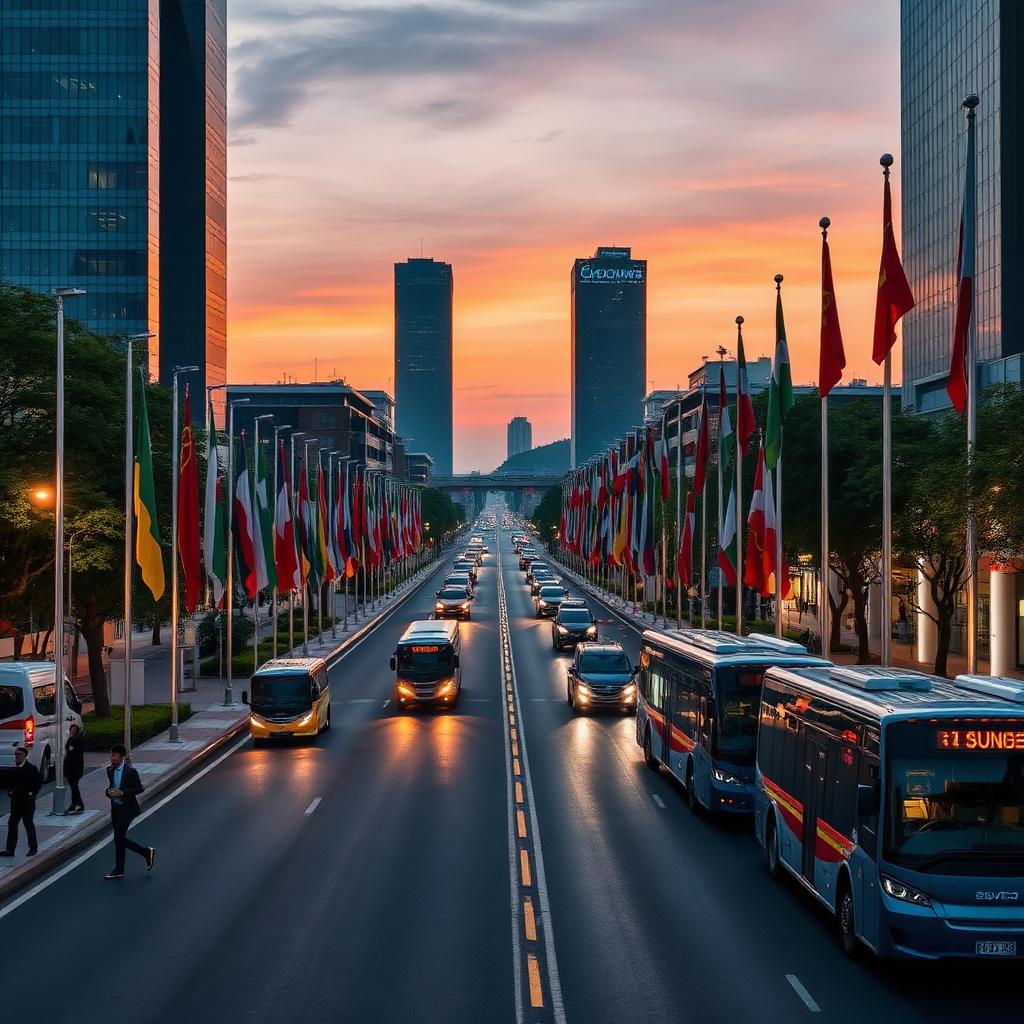 Ceremonial Boulevard at dusk
