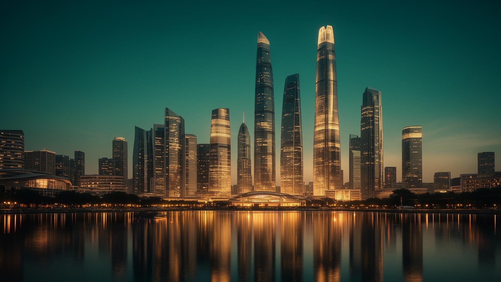 Financial district skyline